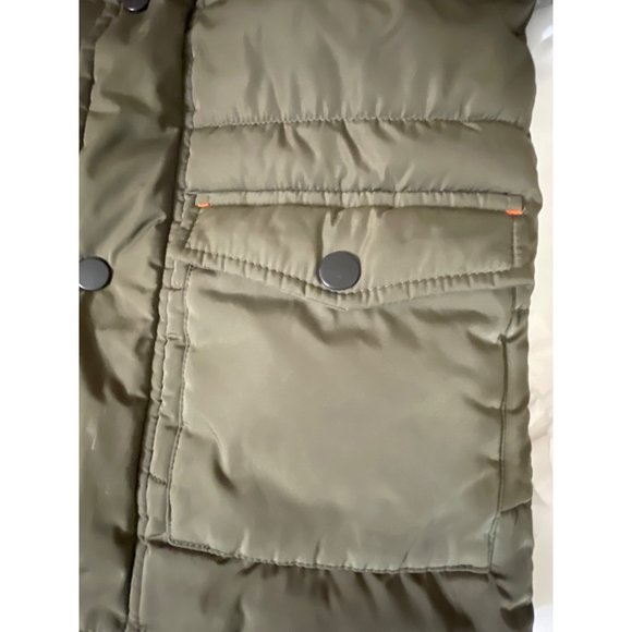 Members Mark Size 4T Toddler Cozy Boys Puffer Snow Jacket Army Green Orange Ski - Picture 3 of 13